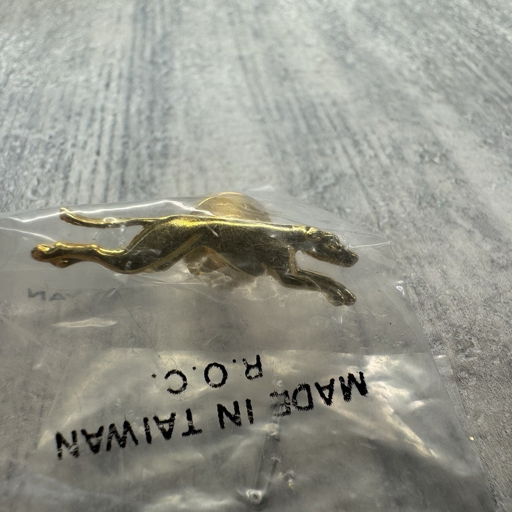 Vintage Greyhound Bus Dog Logo Lapel Pin Tie Tack Running Gold Tone Travel